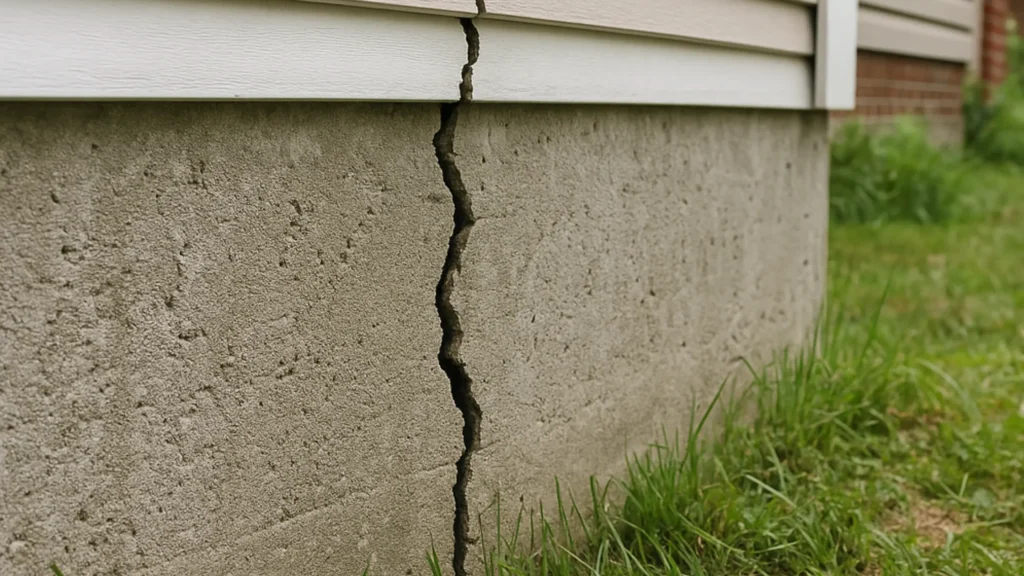 fissure de fondation: cause #1 d'humidité au sous-sol